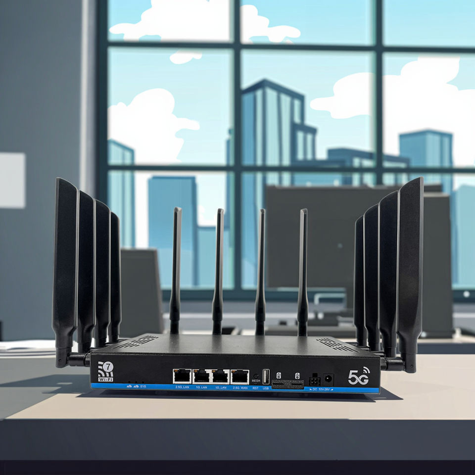 Sleek 5G Router with SIM Card Slot WiFi 7 Tri Band Wireless Modern ...