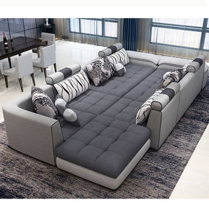 Meubles 7 places salon sectionnel grand canapé en latex usb velours tissu canapés ensemble avec son - Product Image 3