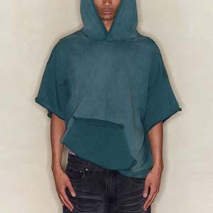 Custom Vintage <b>Short</b> <b>Sleeves</b> <b>Hoodie</b> for <b>Men</b> Summer Vintage Washed <b>Hoodie</b> - Product Image 1