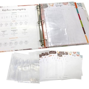 A4 Trang Trí Tập Tin Thư Mục Giấy Thư Mục Lá Lỏng Lẻo Chất Kết Dính <span class=keywords><strong>3</strong></span> Vòng 2 Inch PVC Túi Tay Áo Công Thức Thẻ Chủ Cho Tài LIỆU - Product Image 3