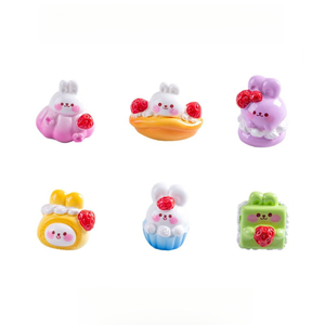 Décoration de jardin KI Zhuojing : Adorables lapins pour <span class=keywords><strong>le</strong></span> thé de l'après-midi, accessoires pour maison de poupée, voiture et bureau - Product Image 5