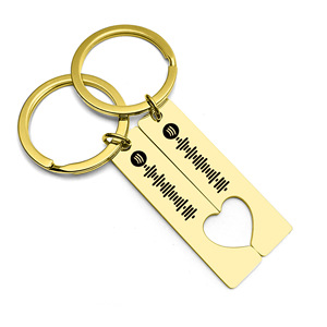 LLavero de música personalizado para pareja, mujer y hombre, código de escaneo <span class=keywords><strong>Spotify</strong></span>, grabado de iniciales, regalos de San Valentín, 2 uds. - Product Image 3
