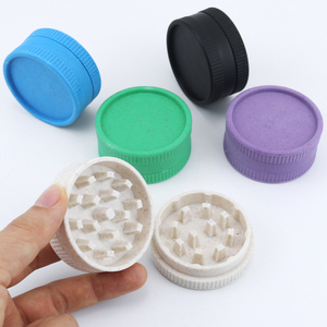 Package Custom Plastic Fiber 2-Part Herb Grinder 55mm Biodegradable Spice Crusher Tobacco Cigarette Paper Smoking Accessories - Product Image 1