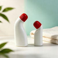 50 100ml HDPE flesjes met gebogen nek en sponsapplicator, knijpfles voor anti-muggenvloeistof, verpakking voor kalmerende oplossingen