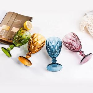 Verres à <span class=keywords><strong>vin</strong></span> vintage lot de 6 330ml <span class=keywords><strong>12</strong></span> onces de couleur gobelets à eau motif en relief unique incassable tige verrerie haute <span class=keywords><strong>Cl</strong></span> - Product Image 6