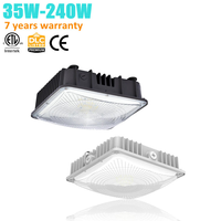 Lámparas LED de 40W para Techo, ETL 120-277V, Comerciales, para Exteriores, IP65, 6000lm, para Gasolinera, Garaje, Almacén, Tienda, Cochera, Industrial, 9.6 Pulgadas
