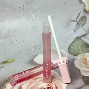 Customized Empty <b>Square</b> Slim Pink <b>Plastic</b> 5ml Screw Lid Lipgloss Tubes with Custom Logo Cosmetics Packaging <b>Containers</b> - Product Image 1