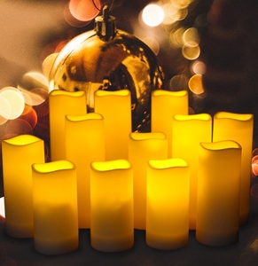 Bougies <span class=keywords><strong>LED</strong></span> étanches IP44 pour usage extérieur, en <span class=keywords><strong>plastique</strong></span>, fonctionnant avec des piles AA, bougies décoratives de jardin, lumière <span class=keywords><strong>LED</strong></span> blanc chaud - Product Image 1