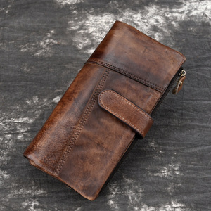 <span class=keywords><strong>Portefeuille</strong></span> en cuir de vachette véritable anti-RFID pour <span class=keywords><strong>homme</strong></span>, style long de 9,5 cm, pochette antivol avec fermeture éclair sécurisée - Product Image 5