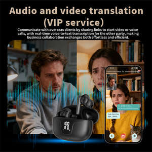 Casque de traduction V19 Casque de conférence d'interprétation simultanée en temps réel Traducteur de voyage de traduction multilingue - Product Image 3