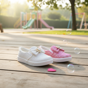 OZKIZ Korean Comfort Heart Slip-on Shoes for Girls 2-7 Years Breathable Korean <b>Kids</b> Wholesale Baby Shoes Bling for Spring/Fall - Product Image 3