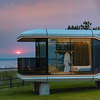 Villa préfabriquée mobile de luxe anti-sismique, maison capsule imperméable, hôtel, cabine préfabriquée isolée, pod de couchage
