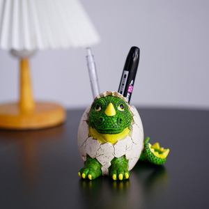 Cute <b>Mini</b> Cartoon Dinosaur Resin Pen Holder Decorative Ornament For <b>Desk</b> Gift - Product Image 3