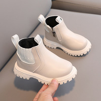 Nouveautés d'automne, bottes courtes à la mode pour enfants, chaussures décontractées pour garçons, bottes chaudes à semelle souple pour filles