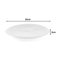 Amidon de maïs biodégradable 100% écologique sans PFAS Plaques rondes jetables de 3 pièces de 9 pouces pour le camping et les fêtes