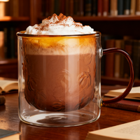 Mug à expresso à double paroi en verre borosilicate de style nordique, capacité 150 ml, 250 ml, 320 ml, avec poignée, sans BPA, compatible micro-ondes
