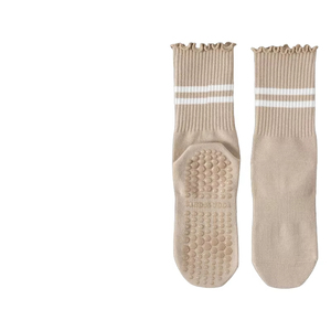 Calcetines de Yoga Personalizados OEM con Suela de Goma Sólida Antideslizante, Diseño con Volantes, Alta Calidad - Product Image 1
