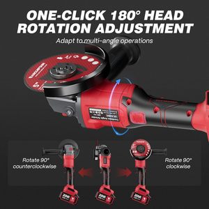 Kit <span class=keywords><strong>de</strong></span> <span class=keywords><strong>meuleuse</strong></span> d'angle ARCCAPTAIN 4-1/2 pouces, interrupteur à palette, 9500 tr/min, 1200 W, moteur sans balais, sans fil, 2 batteries 4,0 Ah, <span class=keywords><strong>meuleuse</strong></span> 180 - Product Image 5