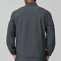 Vêtement de sport unisexe transfrontalier à col montant en polyamide, coupe droite, manches longues, fermeture éclair, fin, 180g, couleur unie, pour l'automne