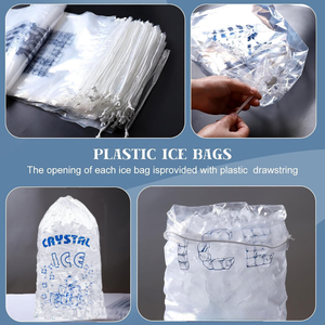 Dùng một lần tái sử dụng tùy chỉnh in rõ ràng Nhựa dây rút nặng 3LB 5lb 8lb 10LB 20lb 25lb <span class=keywords><strong>LDPE</strong></span> Ice Cube túi cho Ice - Product Image 4