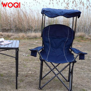 Silla de Camping Woqi con Toldo, Plegable, Reclinable, Marco de Aluminio, Tela Oxford Azul, para Jardín, Playa y Exteriores - Product Image 5