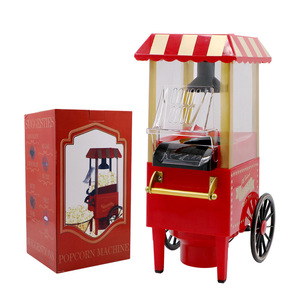 Vintage Popcorn Machine On <b>Trolley</b> Electric 1200W With Butter Melting Container Commercial Popcorn Maker 220V 110V - Product Image 3