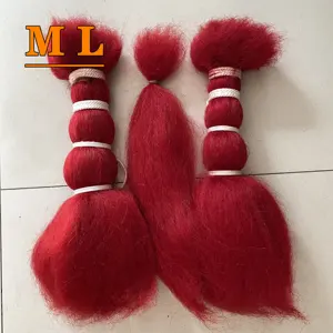 Yak Hair Extensions Yak Tail Hair In Red Color 16''