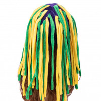 Chapeau Perruque en Peluche Dreadlocks Mardi Gras - 100% Polyester Velours Unisexe Quatre Saisons pour Fêtes