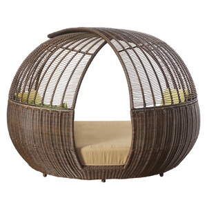 Chaise longue <span class=keywords><strong>de</strong></span> luxe en <span class=keywords><strong>aluminium</strong></span> et osier Saside pour hôtel, mobilier d'extérieur pour villa, <span class=keywords><strong>jardin</strong></span>, plage, <span class=keywords><strong>lit</strong></span> en rotin style nid d'oiseau sauvage - Product Image 4