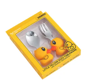 Conjunto de cubertería de acero inoxidable para niños, Set de cubertería de grado alimenticio con dibujos animados