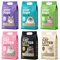 Sacs d'emballage personnalisés à fond plat avec fermeture éclair pour aliments pour animaux (chien, chat) et litière, 1kg, 2kg, 3kg, 5kg, 10kg, 15kg, 20kg