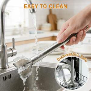 Triturador de carne de acero inoxidable con 6 cuchillas, herramienta para picar carne molida, machacador de patatas con mango, triturador de hamburguesas - Product Image 5