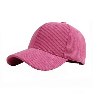Sombrero de béisbol de pana de primavera y otoño Sombrero deportivo informal unisex Logotipo personalizado Sombreros de béisbol de color sólido - Product Image 3