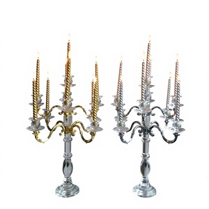 Support de bougies en cristal à 9 lumières de style européen, idéal pour Noël, mariages, décoration intérieure, dîners romantiques aux chandelles, fait main, vente en gros - Product Image 1
