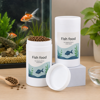 Pot en plastique rond de qualité alimentaire, surface mate, étanche, pour aliments pour poissons d'aquarium, fourniture d'usine