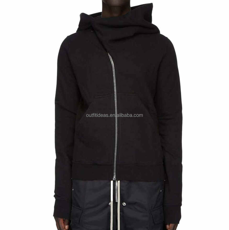 Trendy Street Style Jacket Black Loose Women Sweaters Zip Hoodie Jumbo Organic Cotton Hooded Sweatshirts Mountain Hoodie For Men