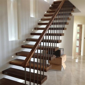 <span class=keywords><strong>Escalier</strong></span> de maison de villa à guichet unique Escaliers droits flottants Conceptions d'escaliers intérieurs en <span class=keywords><strong>bois</strong></span> durables personnalisés - Product Image 6