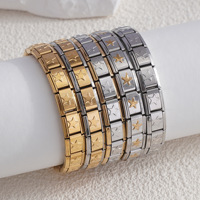 Bracelet à breloques italiennes DIY Splicing Bracelet de module détachable élastique italien en acier inoxydable | Étoile