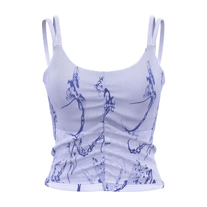 Nuovo Top Sportivo con Stampa in Stile Cinese, Spalline e Coppe Integrate, Ideale per Yoga e Attività Sportive - Product Image 2