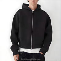 Sweat-shirt à capuche zippé pour homme, 550g, tissu composite 100% coton, coupe ample, logo brodé personnalisé disponible
