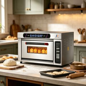 <span class=keywords><strong>Forno</strong></span> Digitale Professionale a Infrarossi Lontani ad Alta Potenza con 9 Bruciatori, 1 Piano e 2 Teglie, con Lampada e Termostato Automatico per Pizzerie e Negozi di Snack - Product Image 1