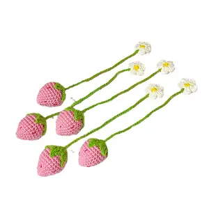 Strawberries Car Hanging Pendant Crochet Artificial Knitted Flower