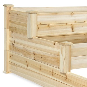 Maceta de madera de 3 niveles para decoración de jardín, caja de cama elevada, caja de jardín para flores y verduras - Product Image 2