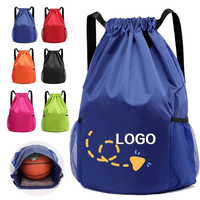 Sac à dos de sport imperméable en polyester de haute qualité, réutilisable, avec cordon de serrage et poches, idéal pour la gym et les activités de plein air