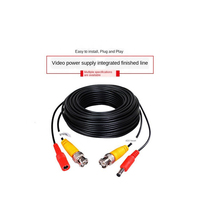 Kabel colokan BNC 20 meter dan colokan DC 2 in 1 untuk kamera Hd dan sistem CCTV DVR