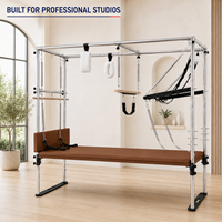 Table de Pilates Cadillac en alliage d'aluminium commercial, cuir marron, ressorts allemands, OEM ODM