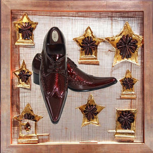 Nouvelle conception, style britannique, chaussures habillées pour hommes en cuir véritable grain d'autruche, bout pointu, pour les occasions formelles et les affaires - Product Image 1