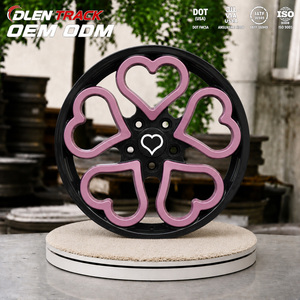 Rines Personalizados en Forma de Corazón, Forjados en Monobloque, Color Negro Brillante y <span class=keywords><strong>Rosa</strong></span>, 5x114.3 5x112, 17 18 19 20 Pulgadas, para Tesla Model 3 Y VW <span class=keywords><strong>Beetle</strong></span> - Product Image 1