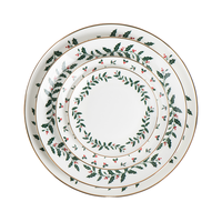 Service de vaisselle de mariage classique en céramique et porcelaine avec logo personnalisé – Compatible lave-vaisselle et micro-ondes pour fêtes