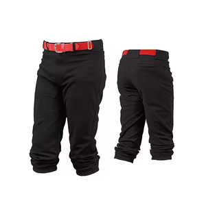 Pantalon de baseball imprimé respirant de haute qualité, couleur marine, rayures latérales rouge et blanc, pantalon long de softball pour homme, séchage rapide - Product Image 3